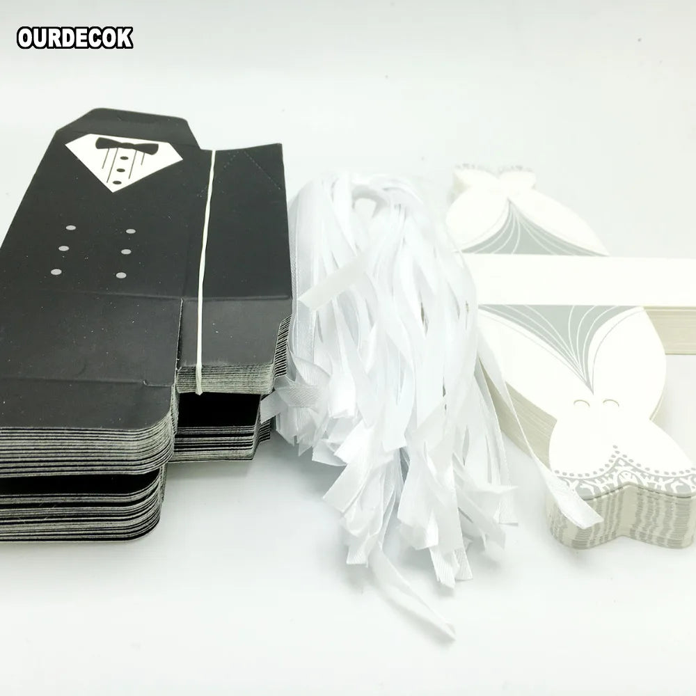 Elegant Candy Box Wedding Favor Ribbon 100 Pcs
