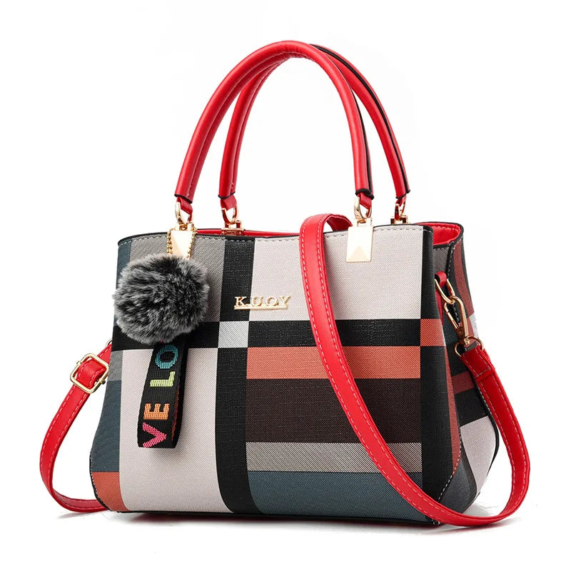 Plaid PU Leather Crossbody Bag