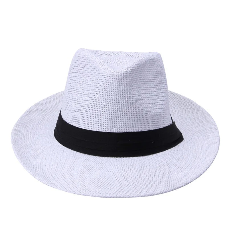 Unisex Wide Brim Straw Panama Hat