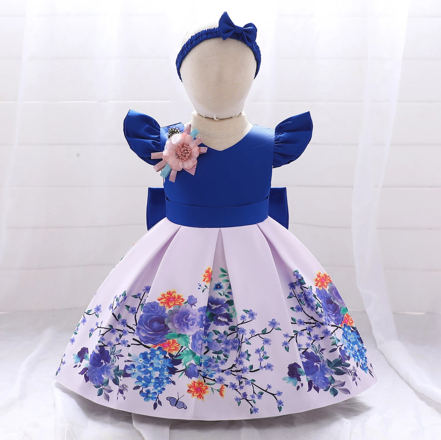 Girls' Floral Princess Party Dress