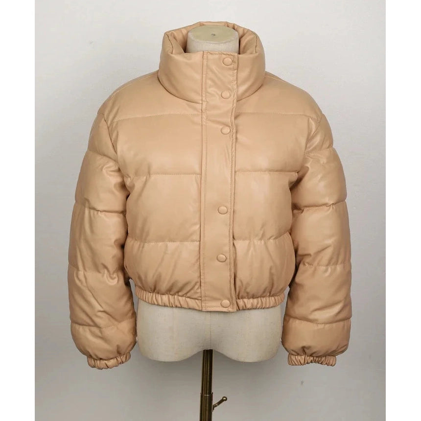 PU Leather Zipper Women Jacket