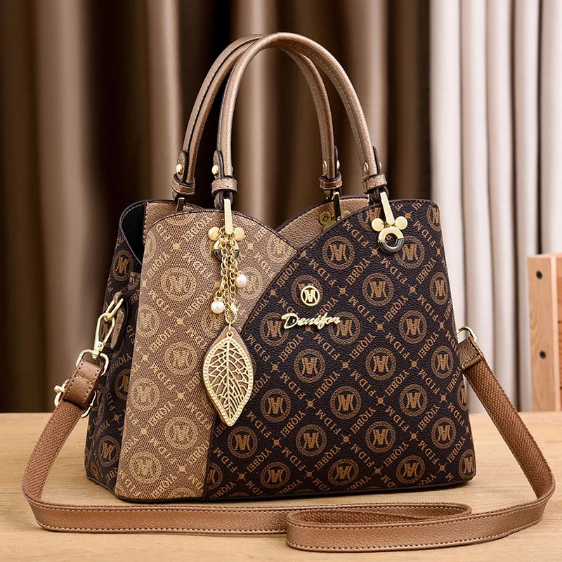 Women's Print Top-Handle Crossbody Tote Bag