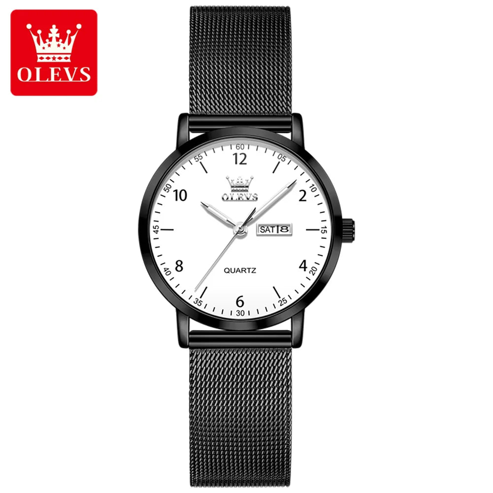 OLEVS Mesh Steel Digital Watch