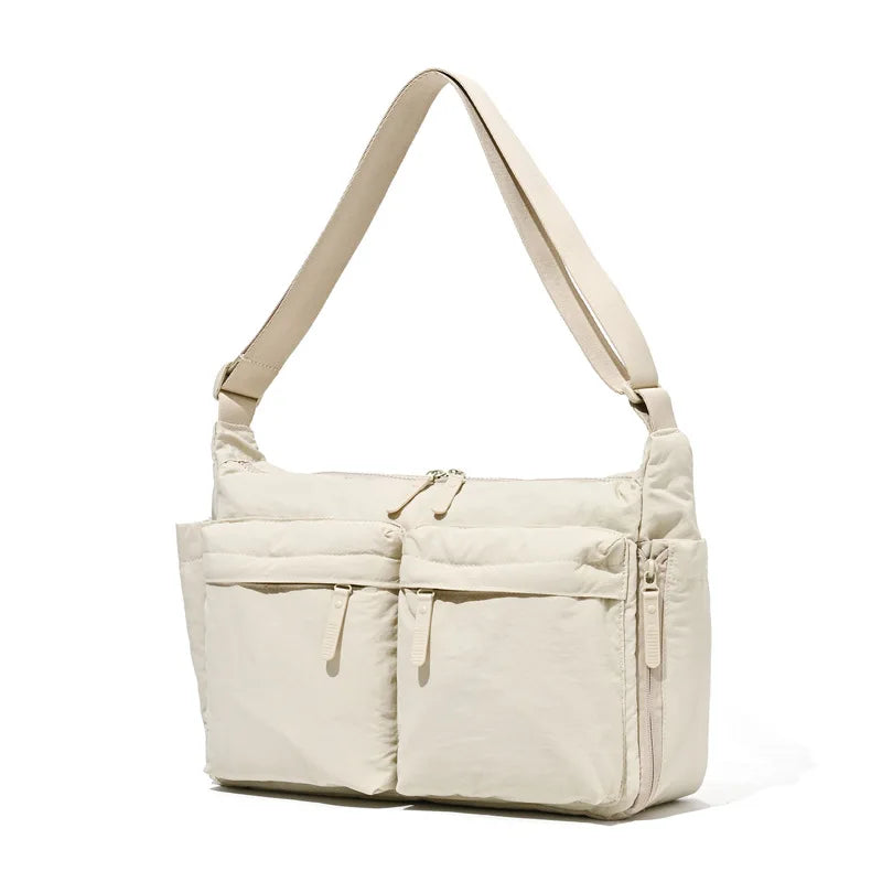 Multi-Pocket Nylon Shoulder Bag