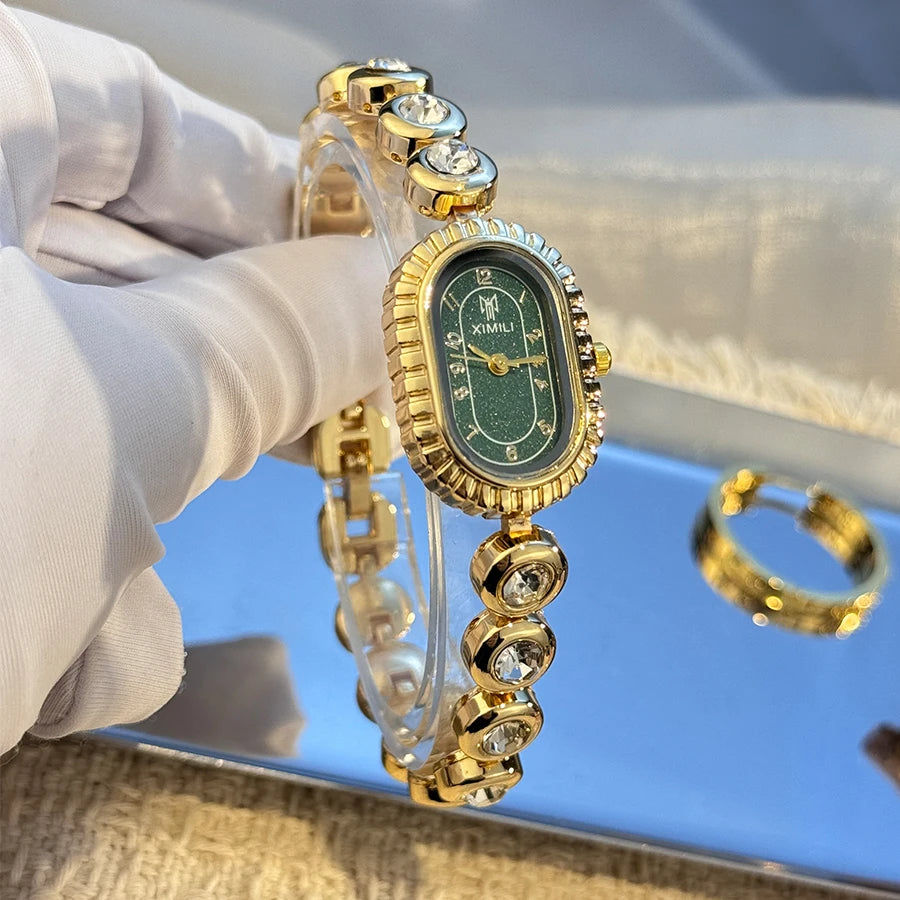 Oval Diamond Bracelet Quartz Watch