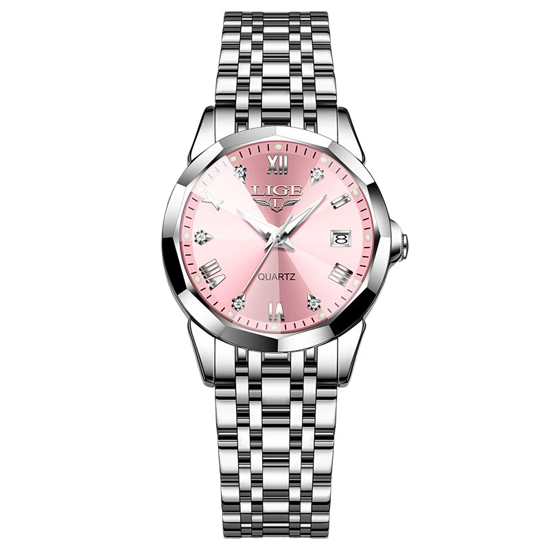 LIGE Luminous Date Steel Watch