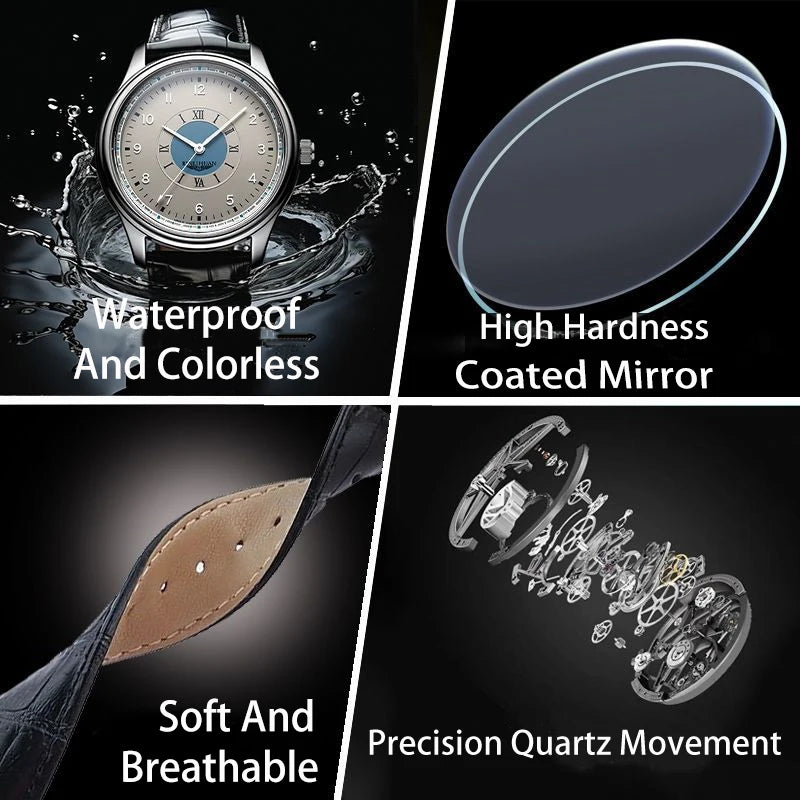 Men's Luxury Leather Quartz Watch