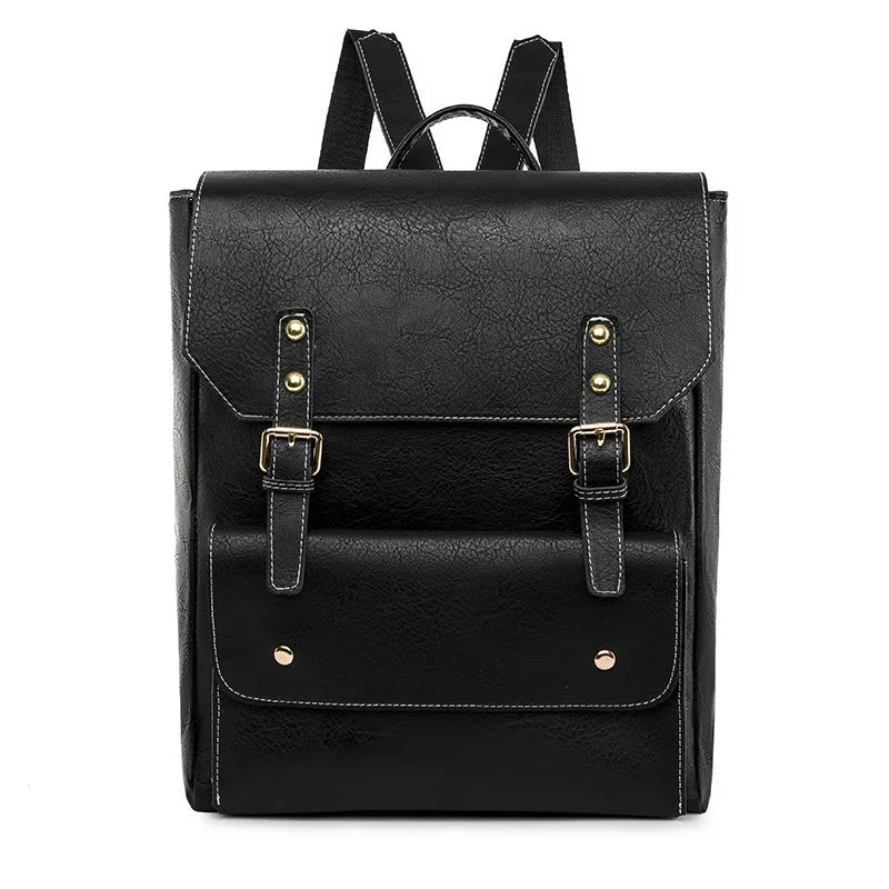 Vintage Leather School Backpack