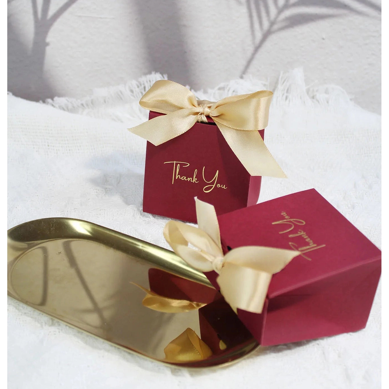 Small Gift Box Ribbon Candy Wedding 10 Pcs