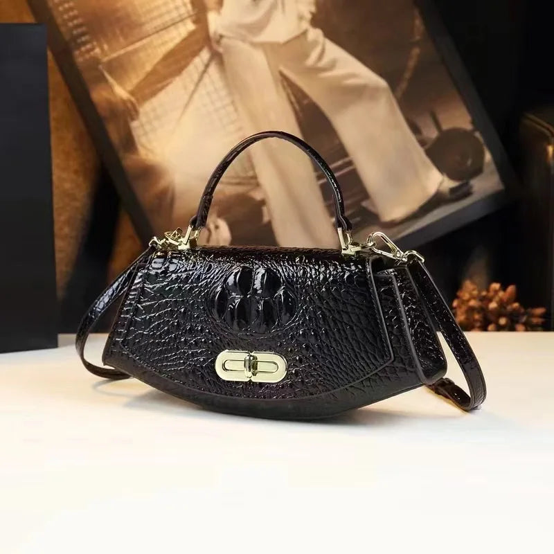 Women's Crocodile Pattern Leather Crossbody Bag