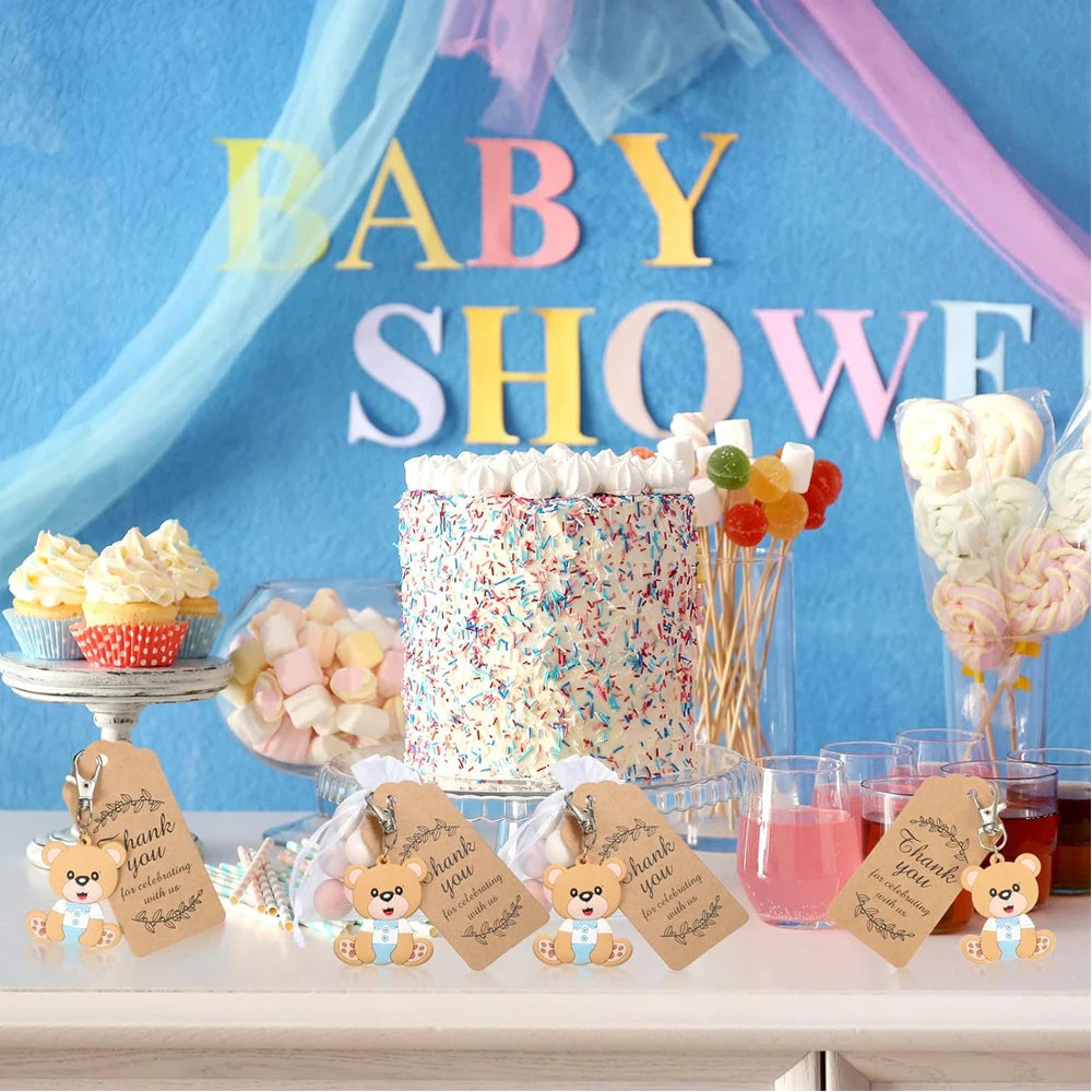 Baby Shower Gift Set Keychains Bags Cards