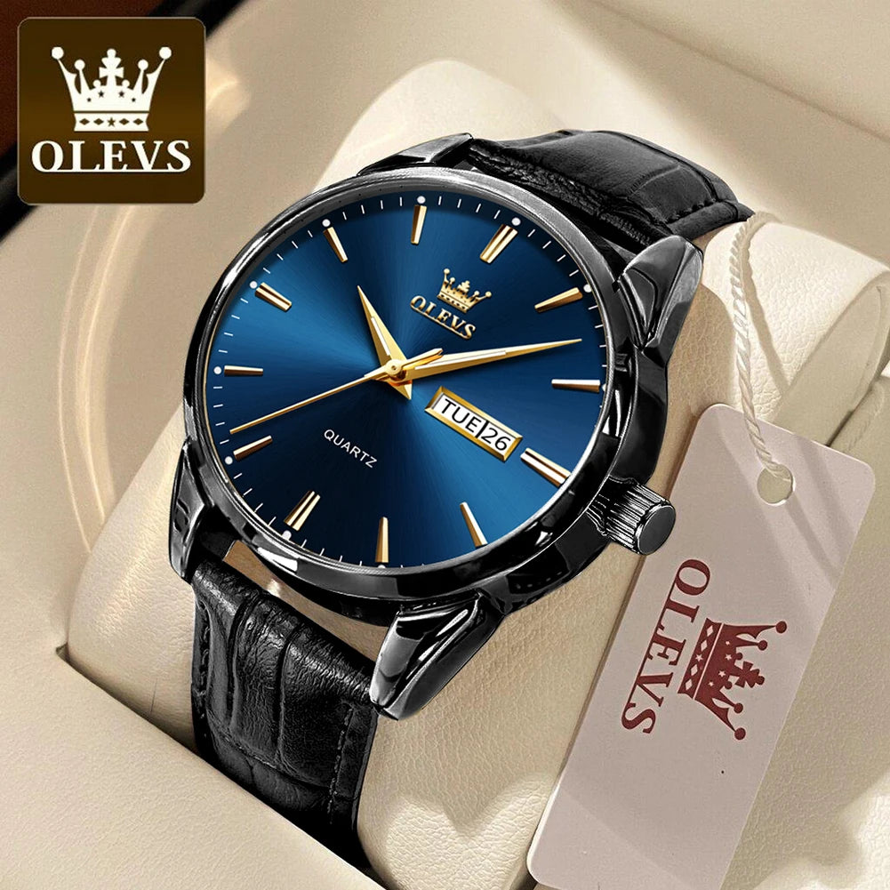 OLEVS Women's Waterproof Dual Calendar Watch