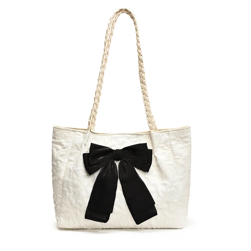 Bow Microfiber Large Tote Bag