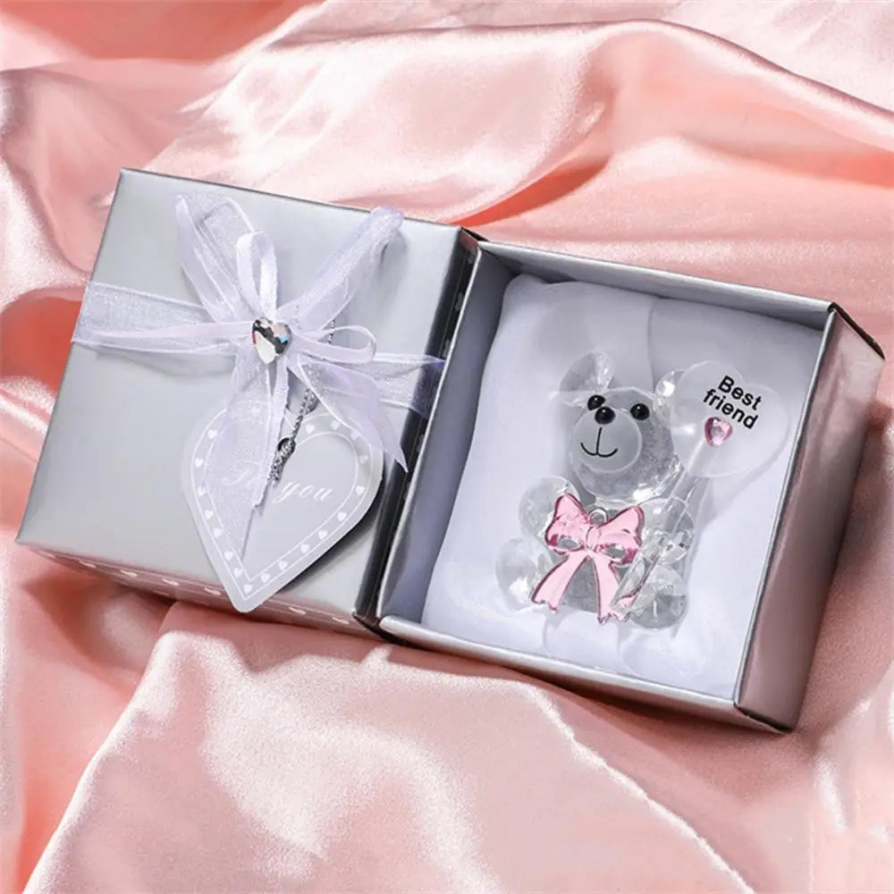 Crystal Bear Rose Gift Box Valentine