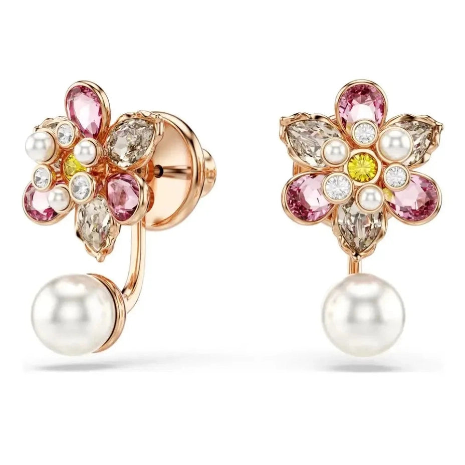 Gold Flower Pearl Jewelry Set
