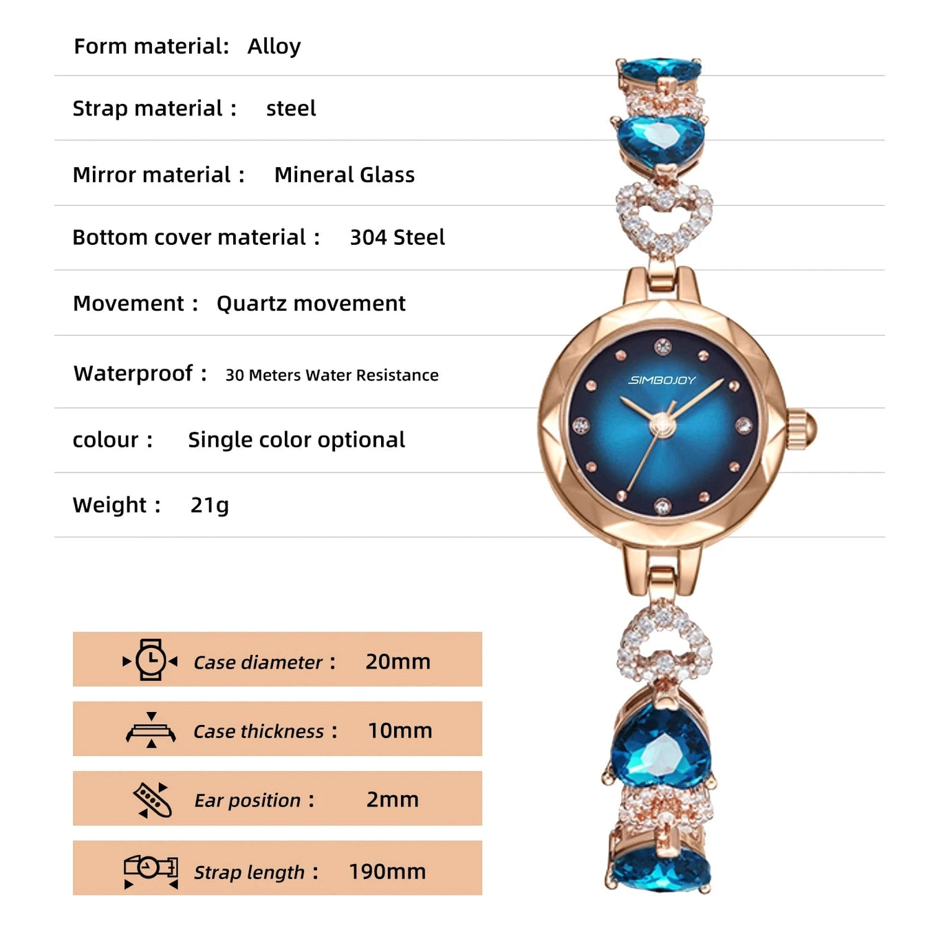 Rhinestone Bracelet Quartz Watch