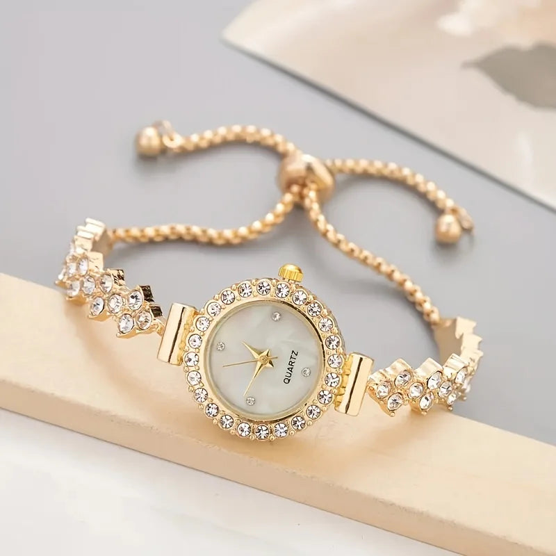 Gold Crystal Bracelet Watch