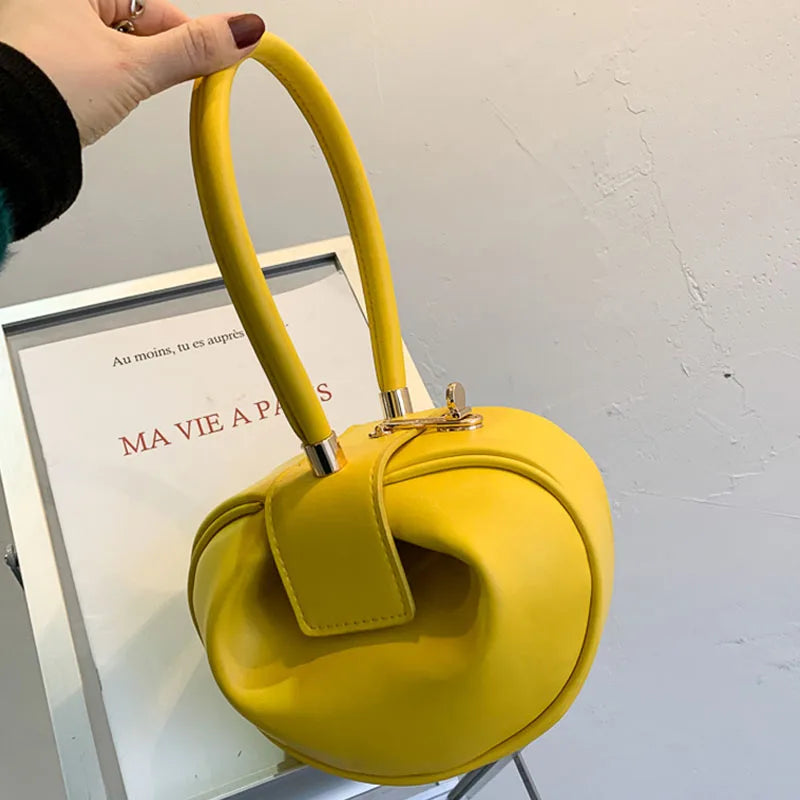 Women's PU Leather Mini Bowling Armpit Bag