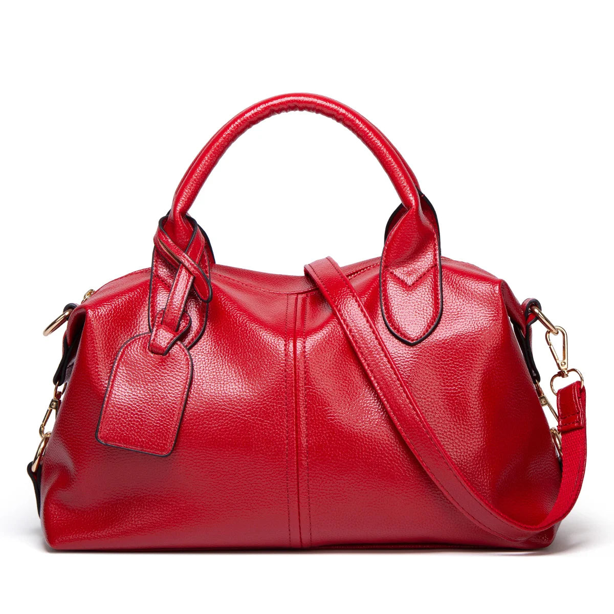 Oil Wax Leather Boston Bag