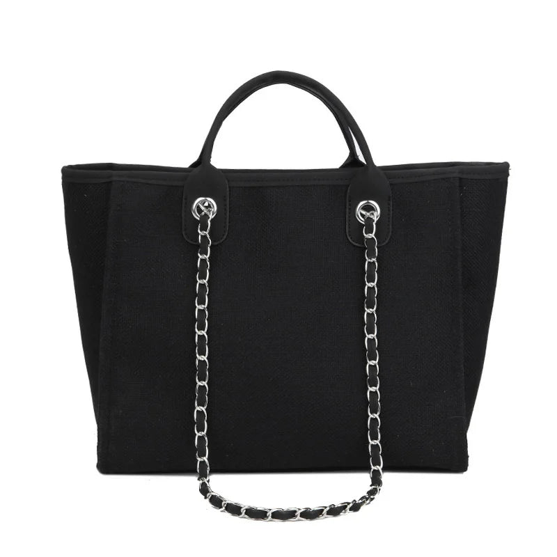 Canvas Chain Shoulder Tote