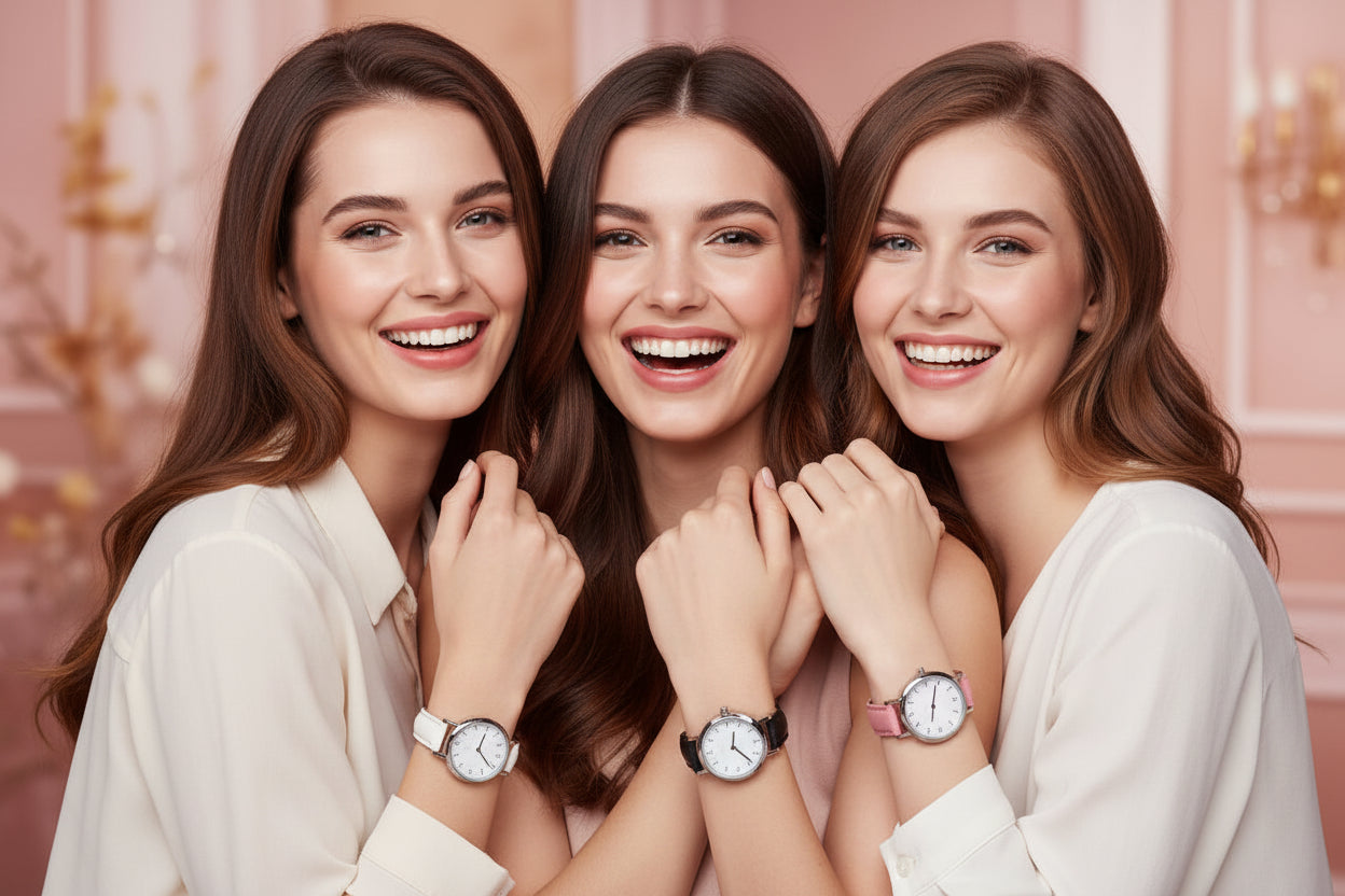 Women's Slim Leather Strap Quartz Watch