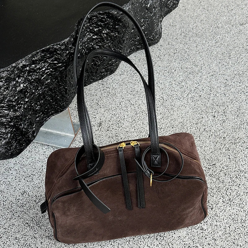 Suede Cowhide Large Tote Bag