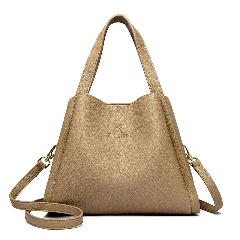 Women's Soft Leather Large Tote Crossbody Bag