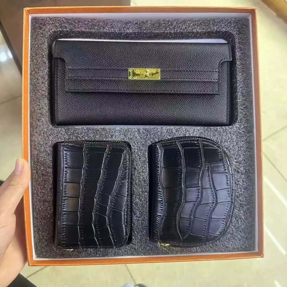 Women's Leather Wallet Card Holder Gift Set