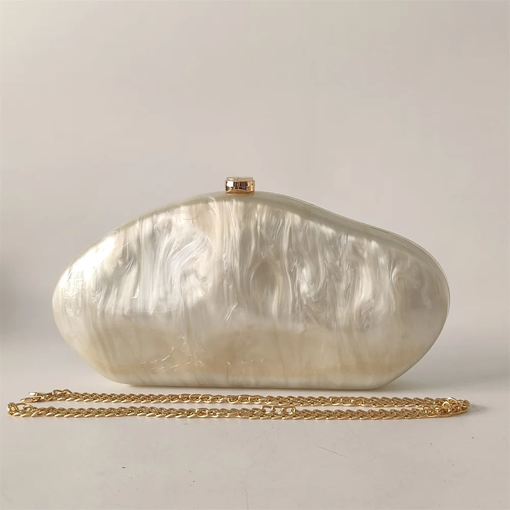 Women's Acrylic Shell Box Evening Shoulder Bag