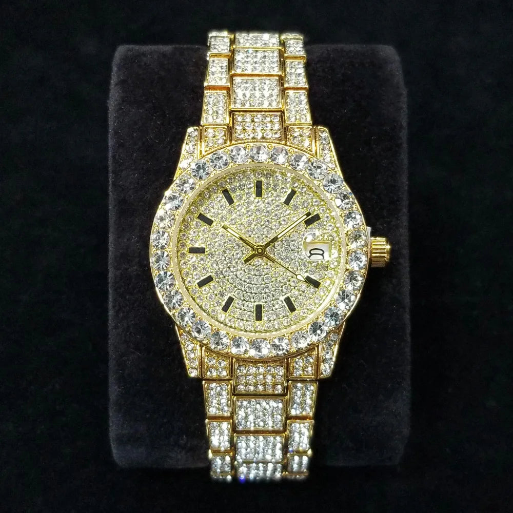 Iced Out Diamond Quartz Watch