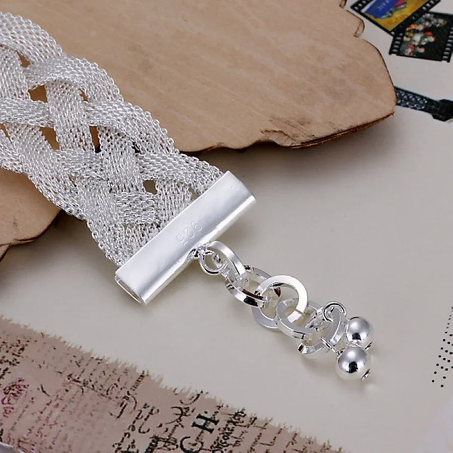 Women's S925 Silver Charm Bracelet Wedding