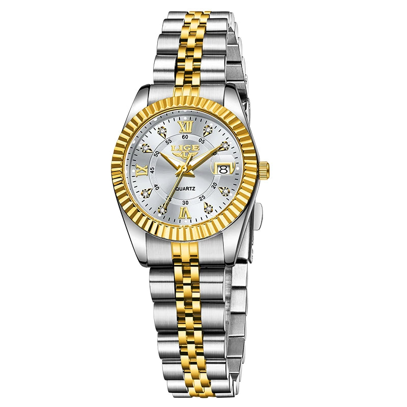 LIGE Waterproof Calendar Ladies Watch