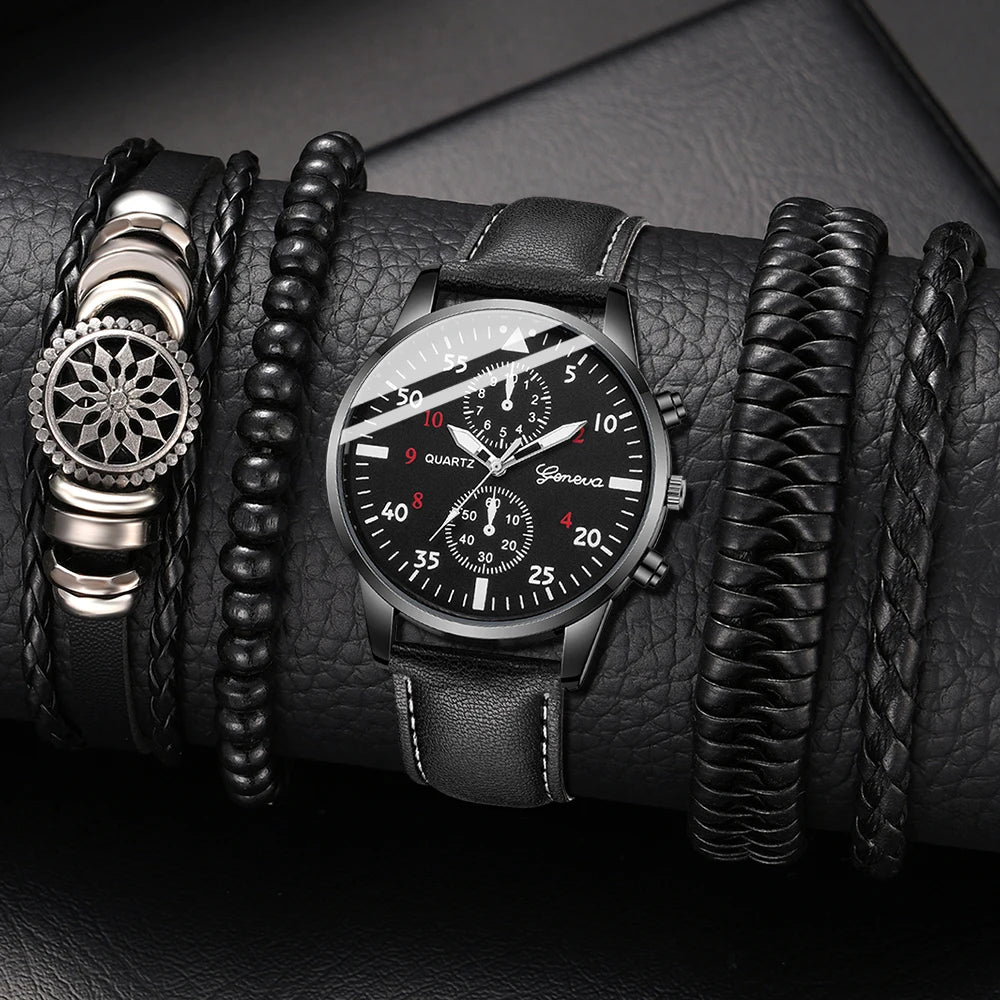 Men's Hip Hop Watch & Bracelet Set