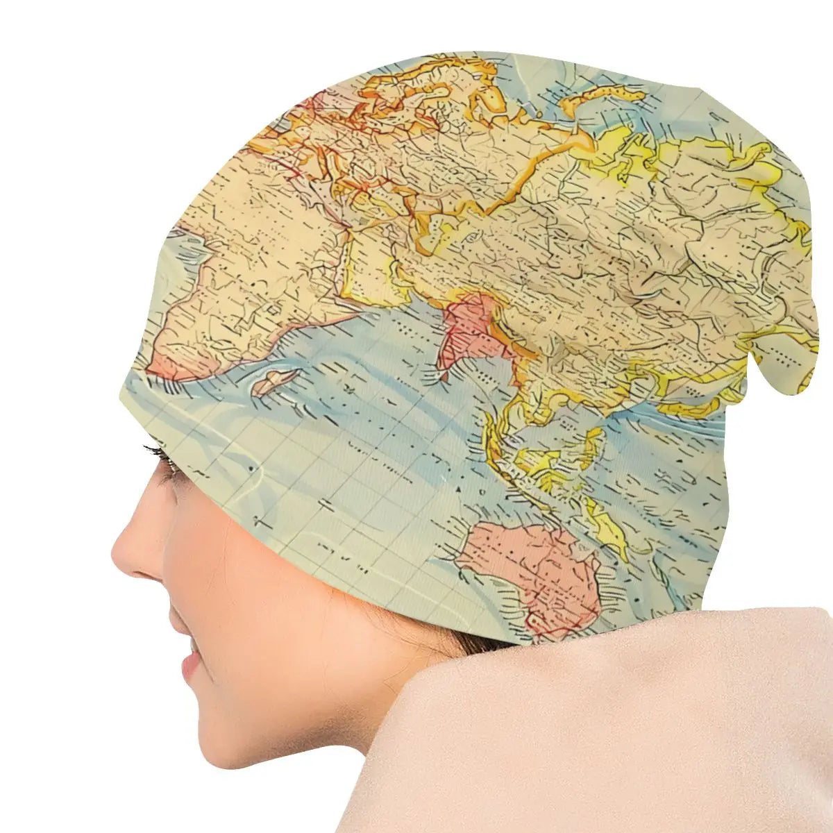 World Map Knitted Beanie