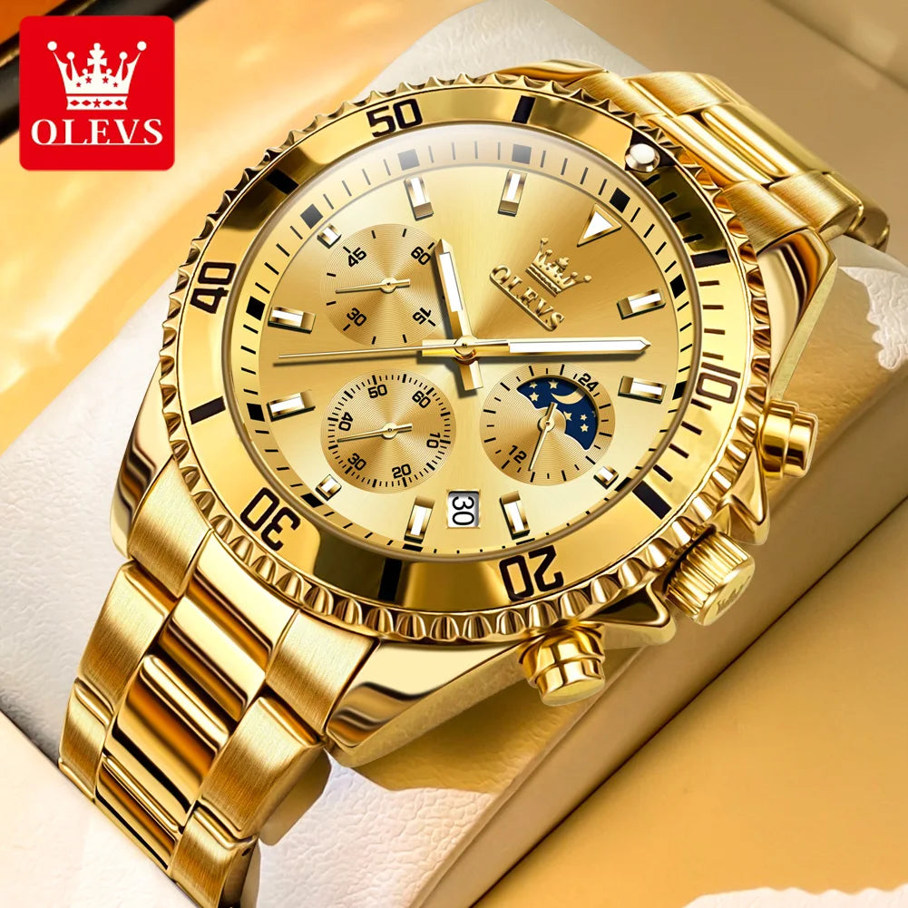 OLEVS Men's Luminous Quartz Watch Steel