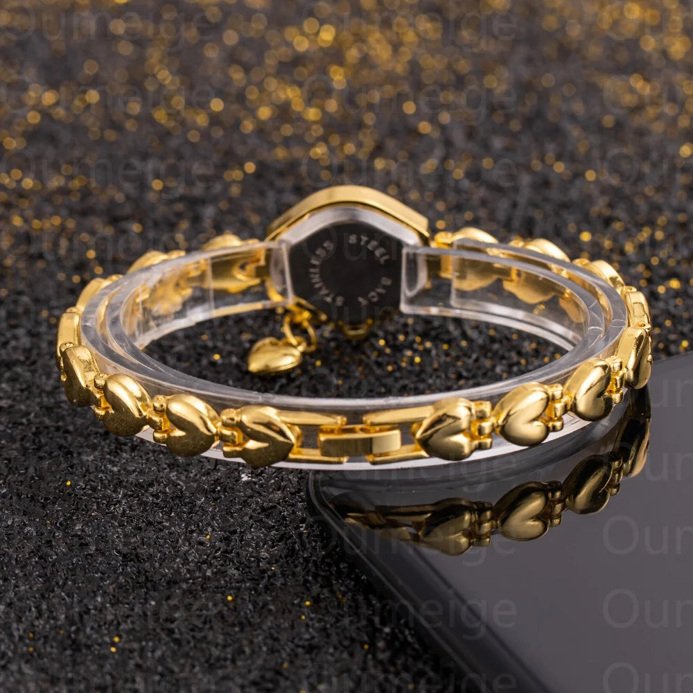 Gold Small Dial Ladies Quartz Watch