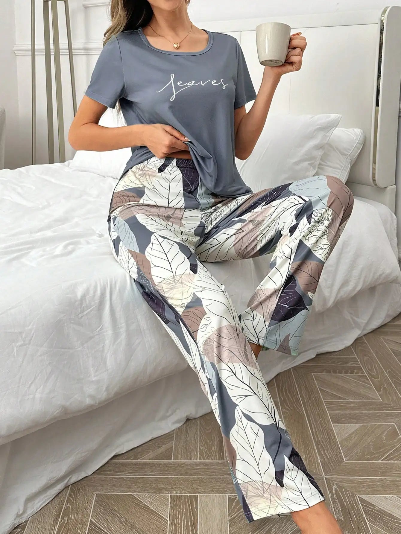 Women's Floral Short Sleeve Pajama Set