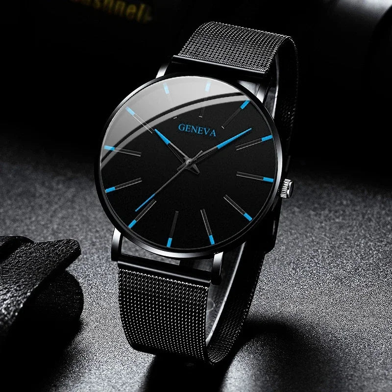 Men's Ultra-Thin Mesh Belt Quartz Watch