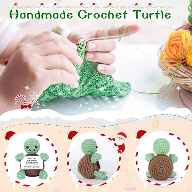 Mini Crochet Turtle Positive Gift Decor