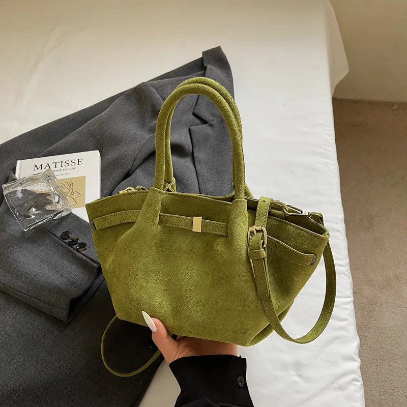 Suede Tote Shoulder Bag