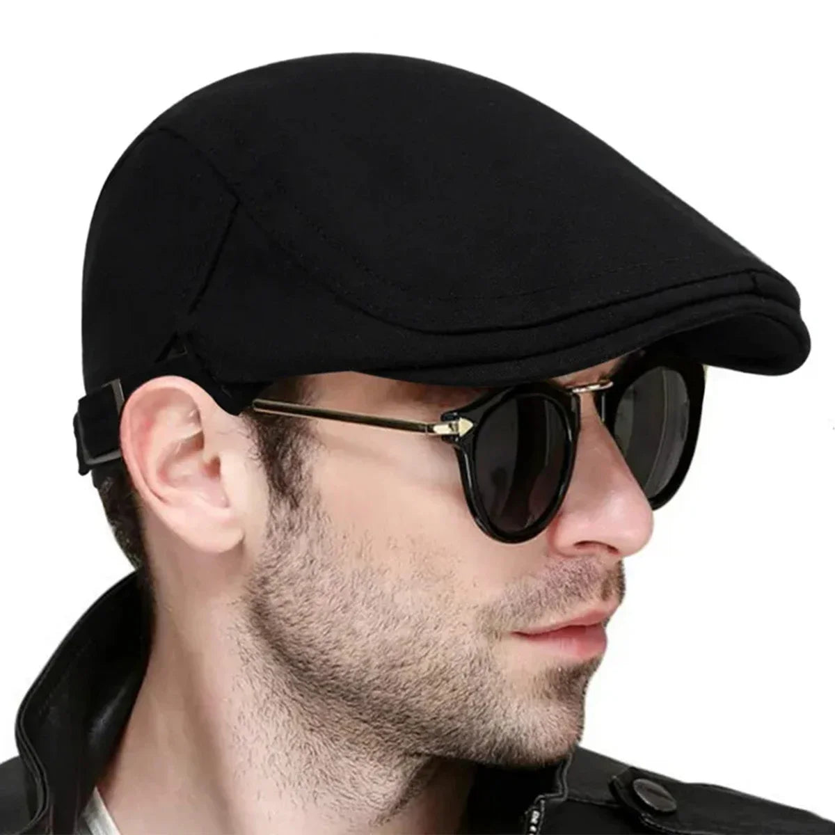 Men Solid Flat Newsboy Cap