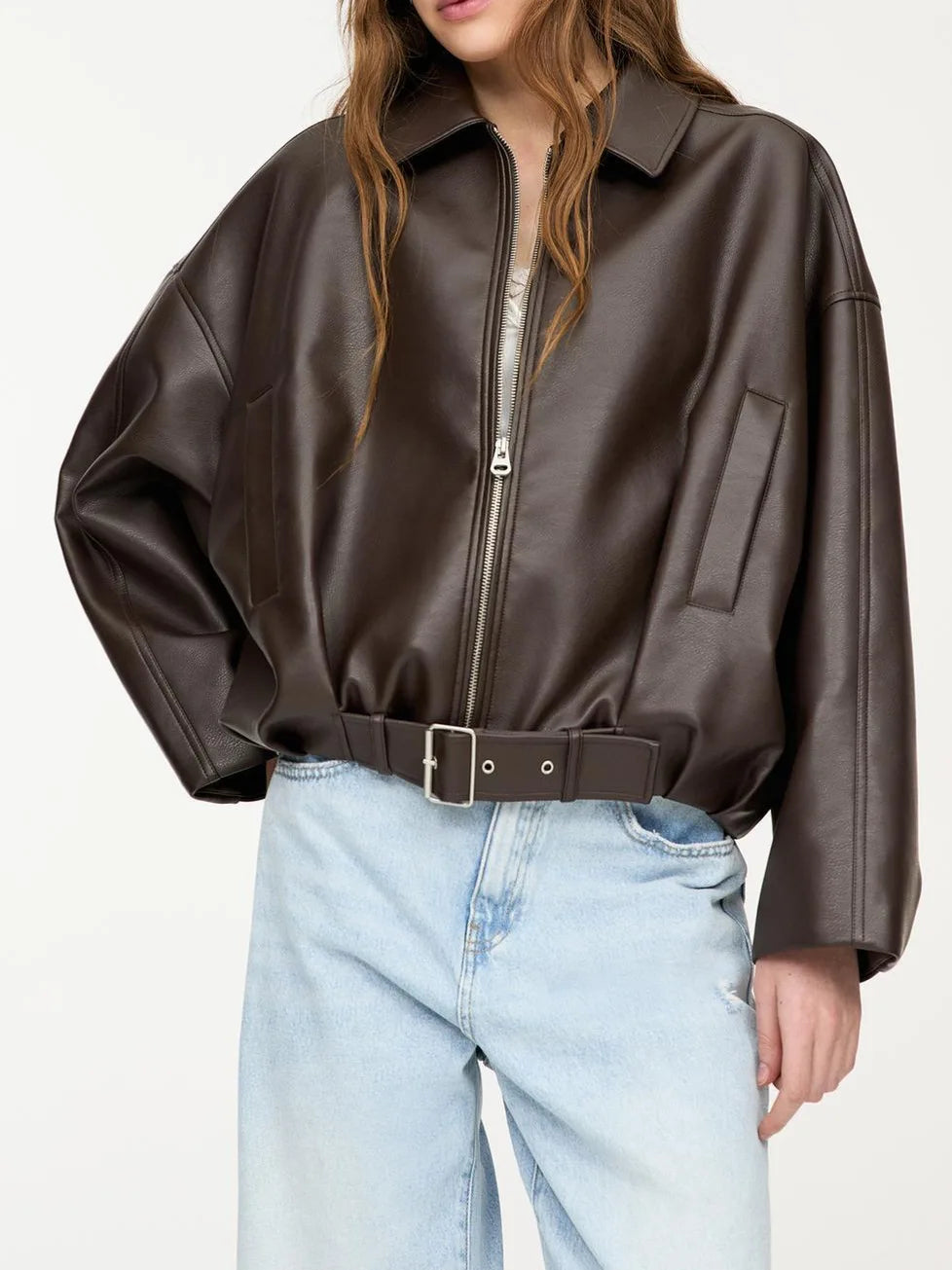 TARUXY Bomber Leather Jacket