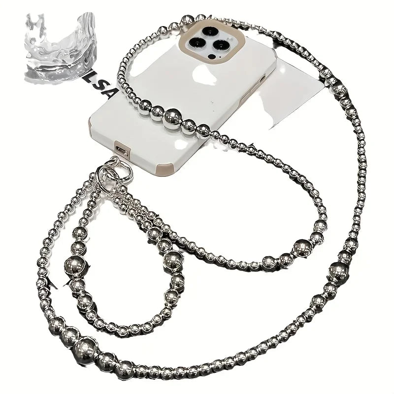 Silver Bead Phone Bag Pendant