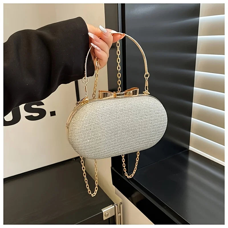 Sequined Chain Shoulder & Crossbody Dinner Bag