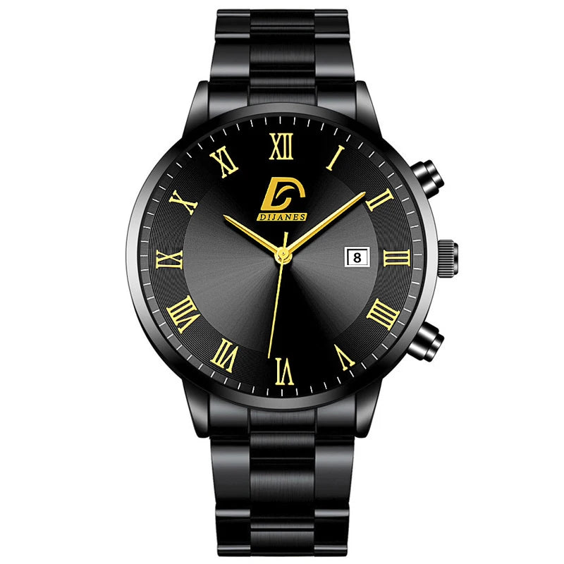 Men's Gold Minimalist Business Quartz Watch