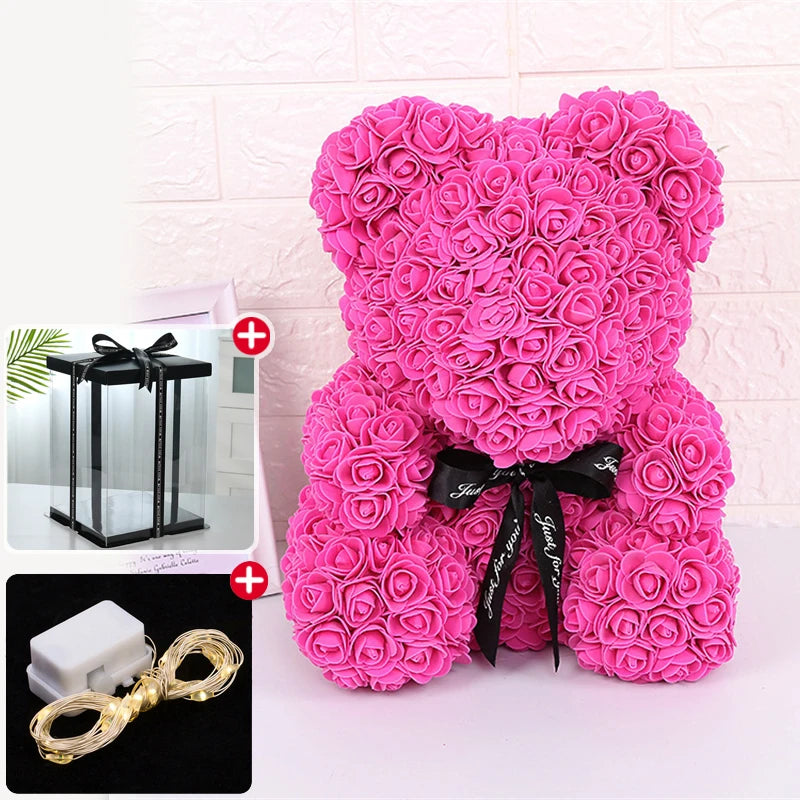 Rose Bear LED Gift Box Valentine Birthday