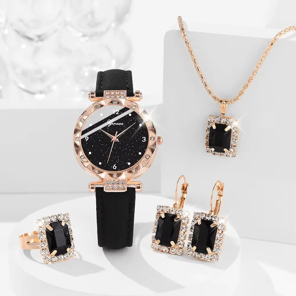 5-Piece Rhinestone Watch Set