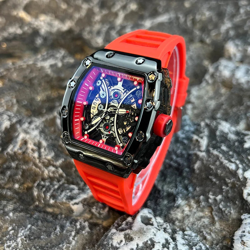 Men's Luminous Barrel Dial Luxury Watch