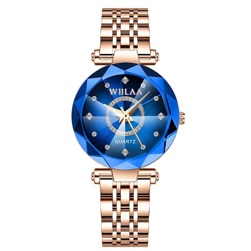 Rhinestone Gold Ladies Wristwatch
