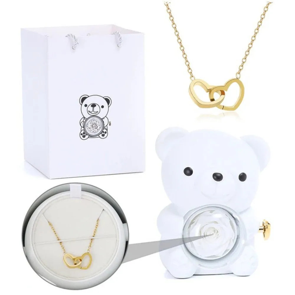 Teddy Bear Rose Jewelry Box